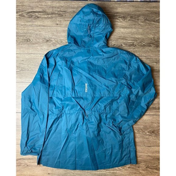 GYMSHARK Men's Speed Windbreaker Full Zip Workout Jacket Lightweight Teal L - Picture 5 of 12